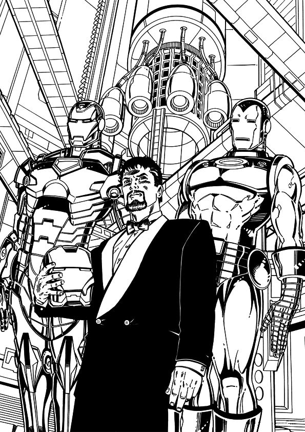 Plansa de colorat cu Iron Man 11 3